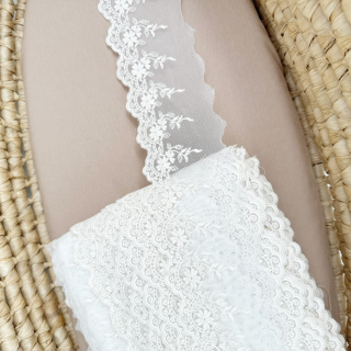 Koronka tiulowa beż 9cm